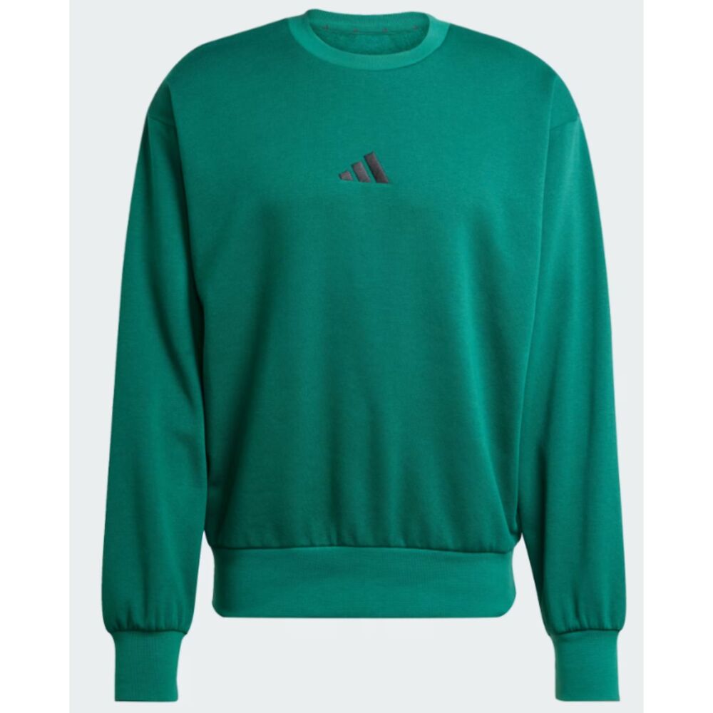 NWT Adidas Essentials Feel Cozy Sweatshirt Large Green Fleece Crewneck Pullover